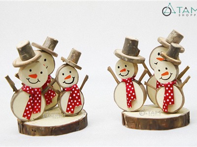 Bộ tiểu cảnh Noel 3 người tuyết lát cây X-TCANH-06